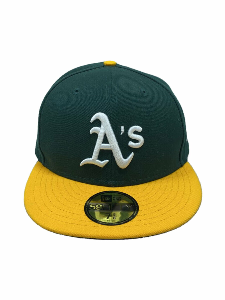 【中古】NEW ERA◆キャップ/7 5/8/GRN/無地/メンズ/208824/22304【服飾雑貨他】