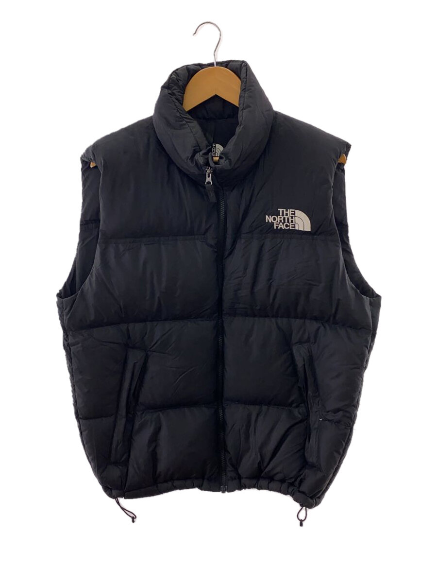 【中古】THE NORTH FACE◆NUPTSE VEST_ヌプシベスト/L/ナイロン/BLK/無地【メンズウェア】