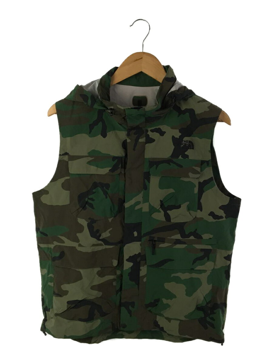 【中古】THE NORTH FACE◆NOVELTY GLOBE TREKKER VEST_ノベルティーグローブトレッカーベスト/L/ナイロン/GRN【メンズウェア】