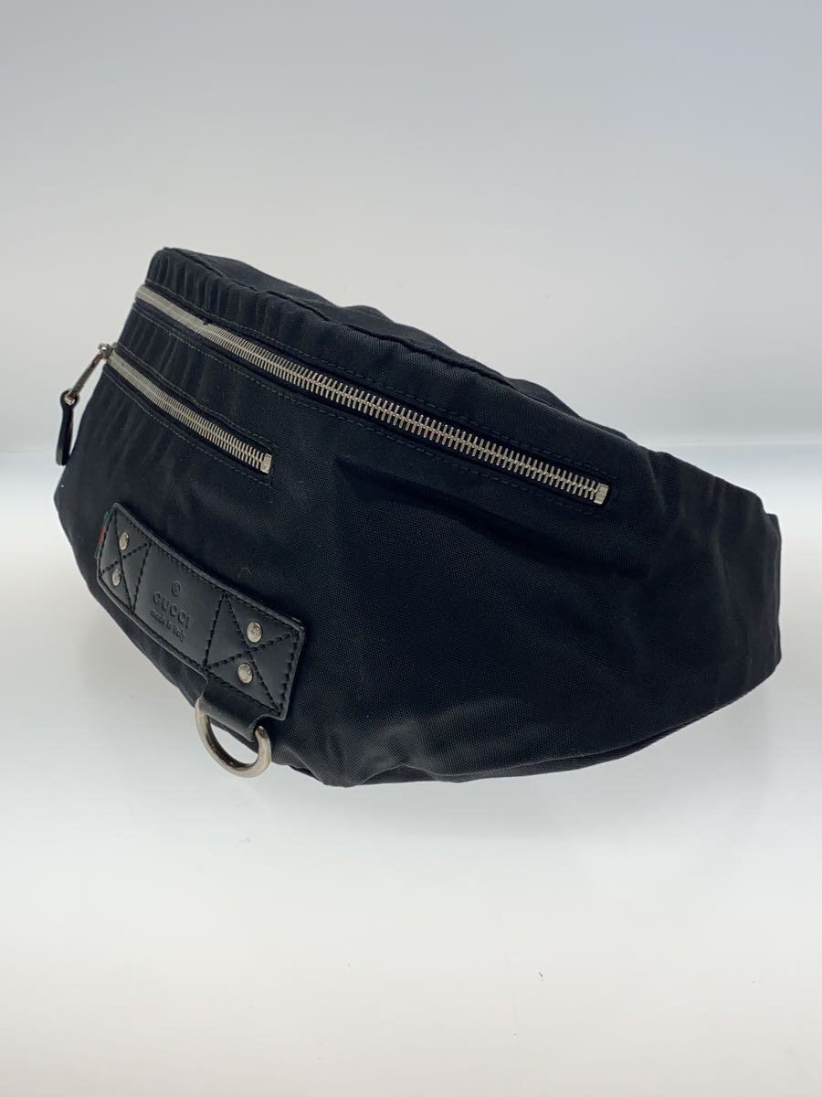 2nd STREET 楽天市場店の【中古】GUCCI◆ウエストバッグ/ナイロン/BLK/ファスナー破れ/金具キズ/全体的にスレ有//【バッグ】｜アングル2