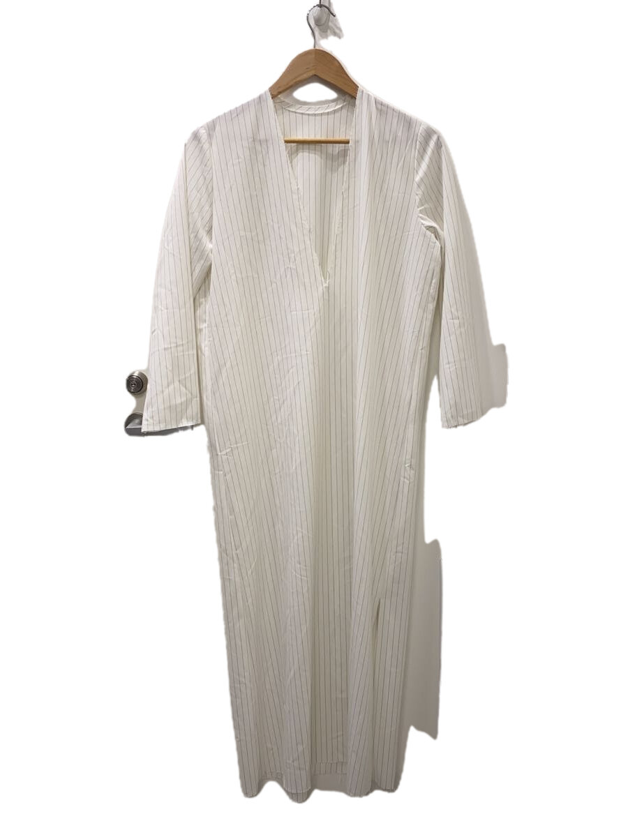 【中古】CITYSHOP◆長袖ワンピース/36/ポリエステル/ホワイト/ストライプ/24040042901110【レディースウェア】