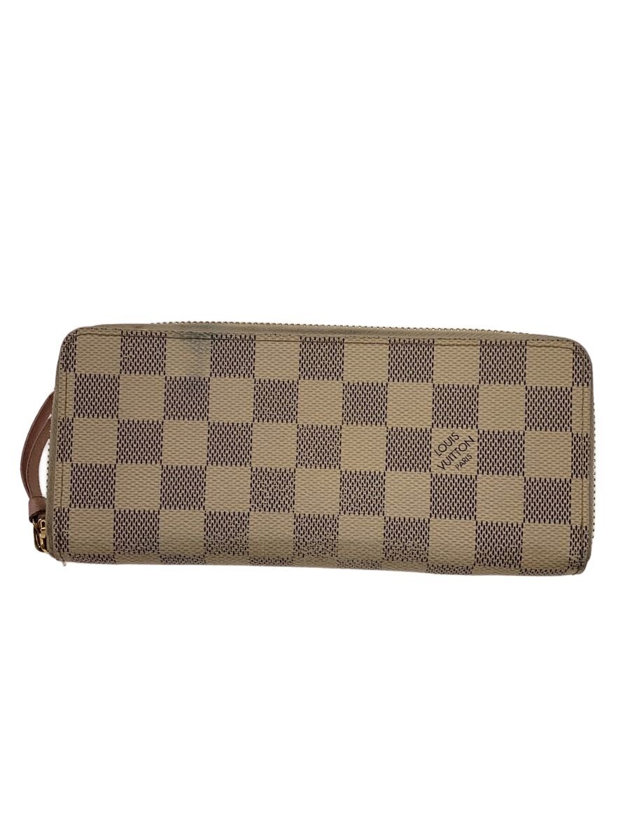 【中古】LOUIS VUITTON◆ポルト・フォイユ・クレマンス_ダミエ・アズール/PVC/WHT/メンズ【服飾雑貨他】