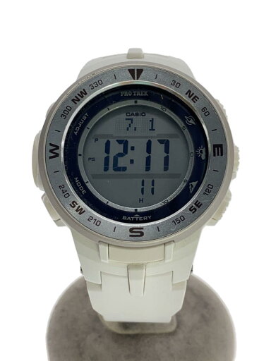 【中古】CASIO◆ソーラー腕時計・PROTREK/デジタル/ラバー/WHT/WHT【服飾雑貨他】 【中古】CASIO◆ソーラー腕時計・PROTREK/デジタル/ラバー/WHT/WHT【服飾雑貨他】