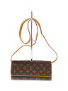 【中古】LOUIS VUITTON◆ポシェット・ツインGM_モノグラム・キャンバス_BRW/PVC/BRW【バッグ】