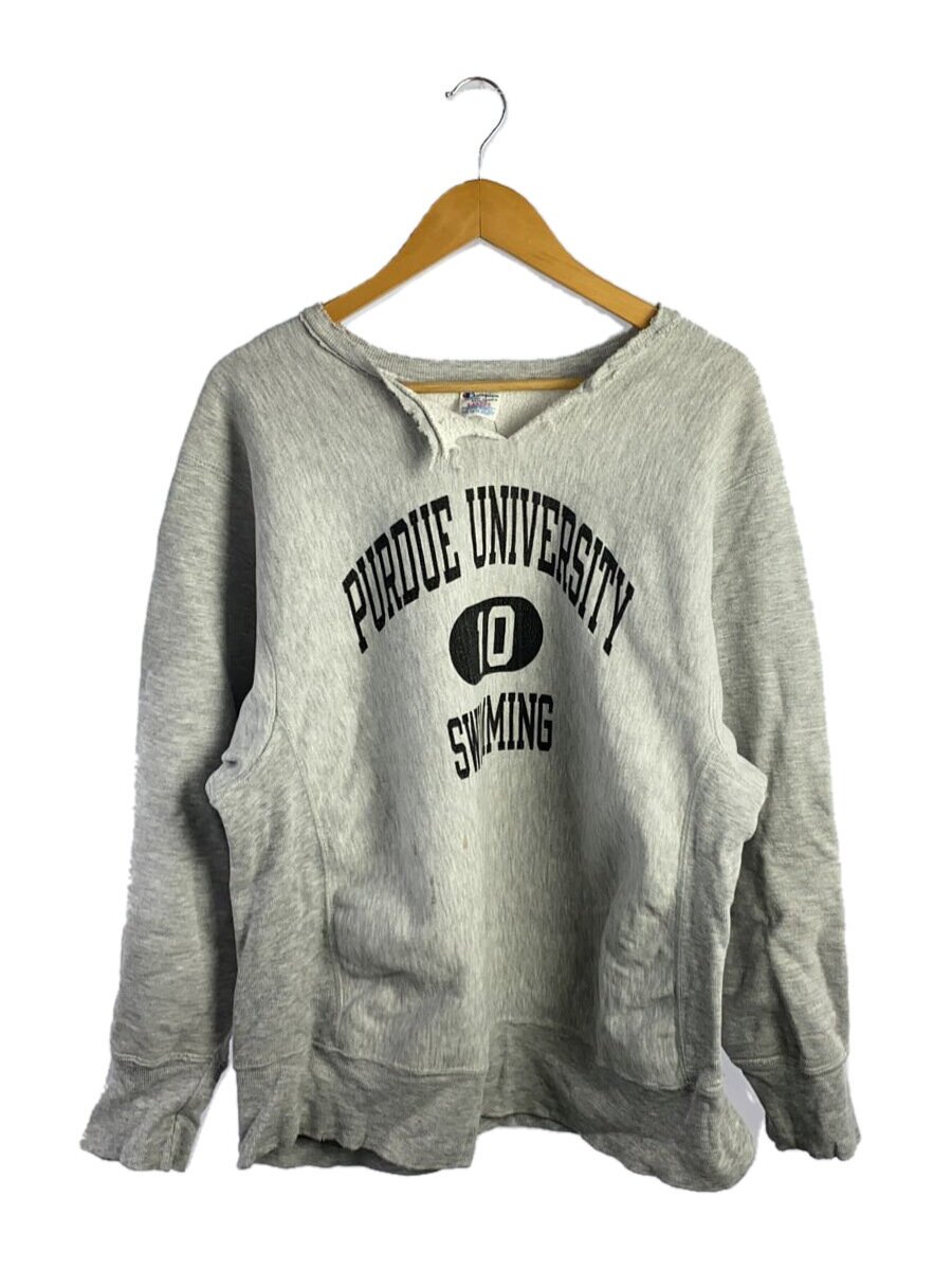 【中古】Champion◆スウェット/XL/コットン/GRY/プリント//【メンズウェア】