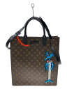 【中古】LOUIS VUITTON◆サック・プラ_モノグラム・ソーラーレイ_LVフレンド_BRW/レザー/BRW/総柄【バッグ】