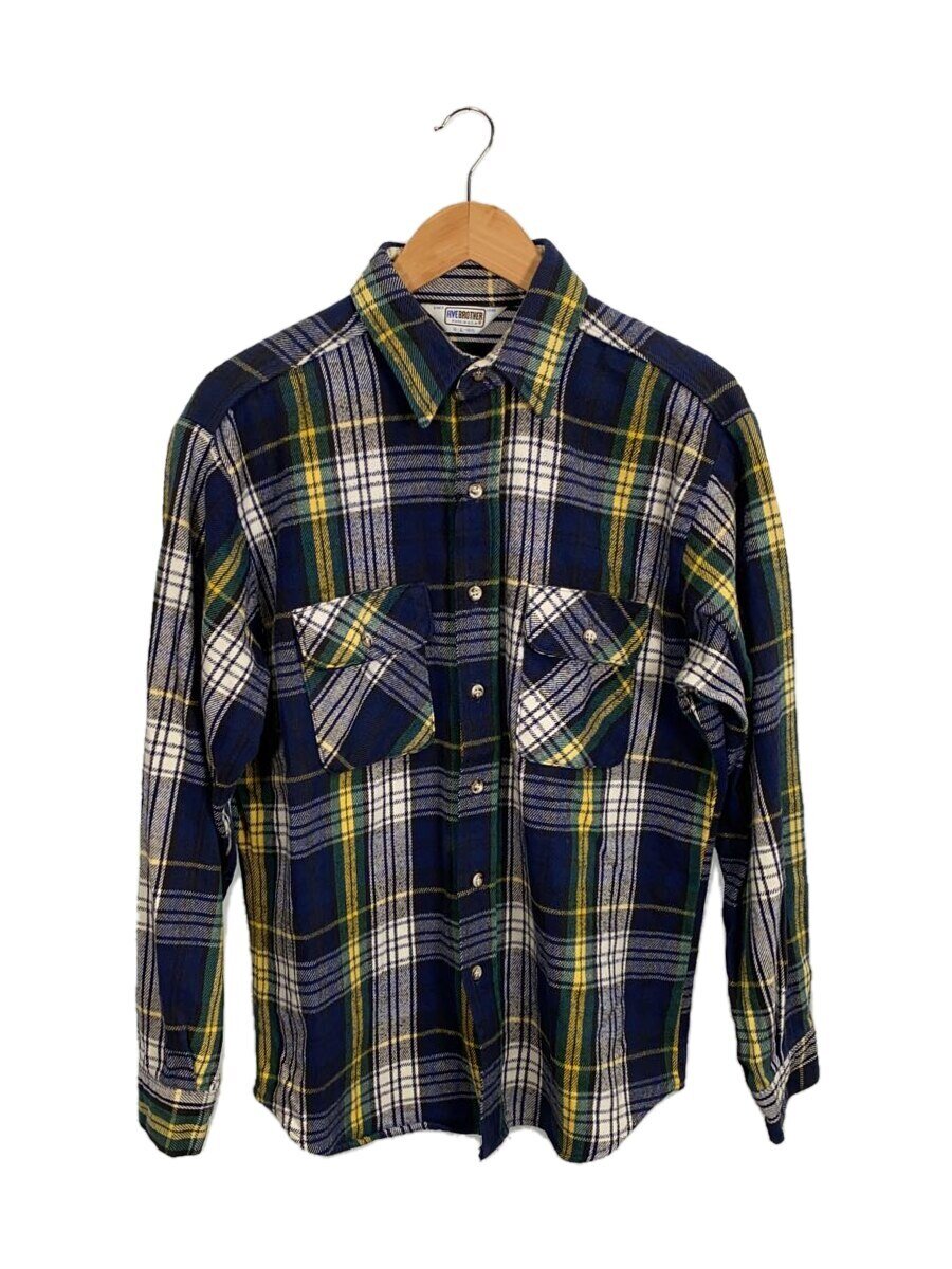 【中古】FIVE BROTHER◆ネルシャツ/L/コットン/BLU/チェック【メンズウェア】