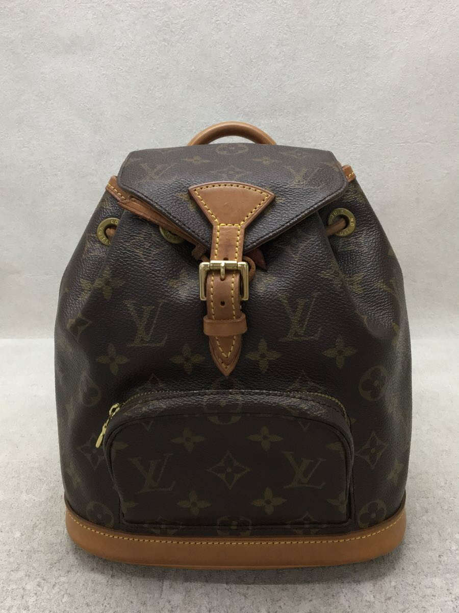 【中古】LOUIS VUITTON◆ミニ モンスリ_モノグラム_BRW/PVC/BRW【バッグ】