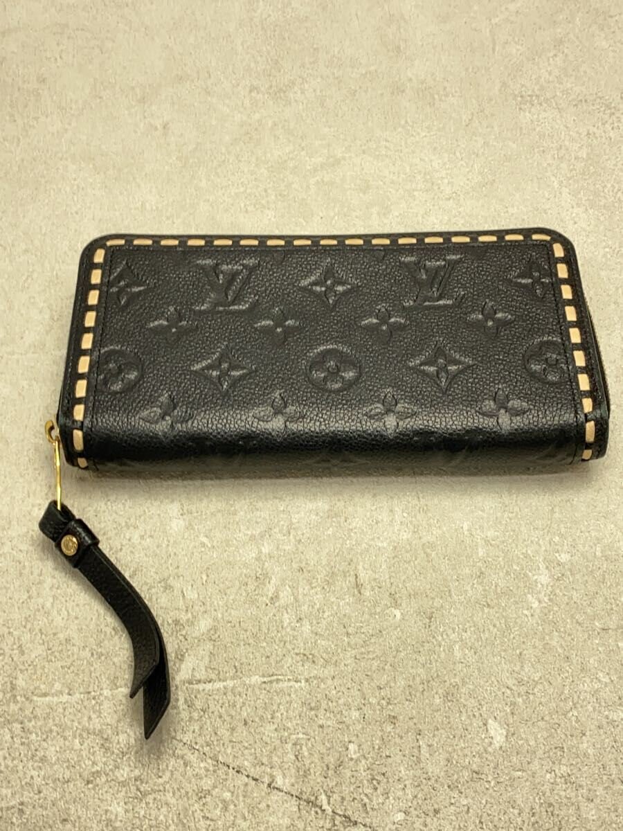 【中古】LOUIS VUITTON◆ジッピー・ウォレット_モノグラム・アンプラント_BLK/牛革/BLK/レディース【服飾雑貨他】
