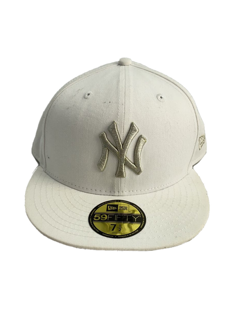 【中古】NEW ERA◆キャップ/7 1/2/ポリエステル/WHT/メンズ【服飾雑貨他】