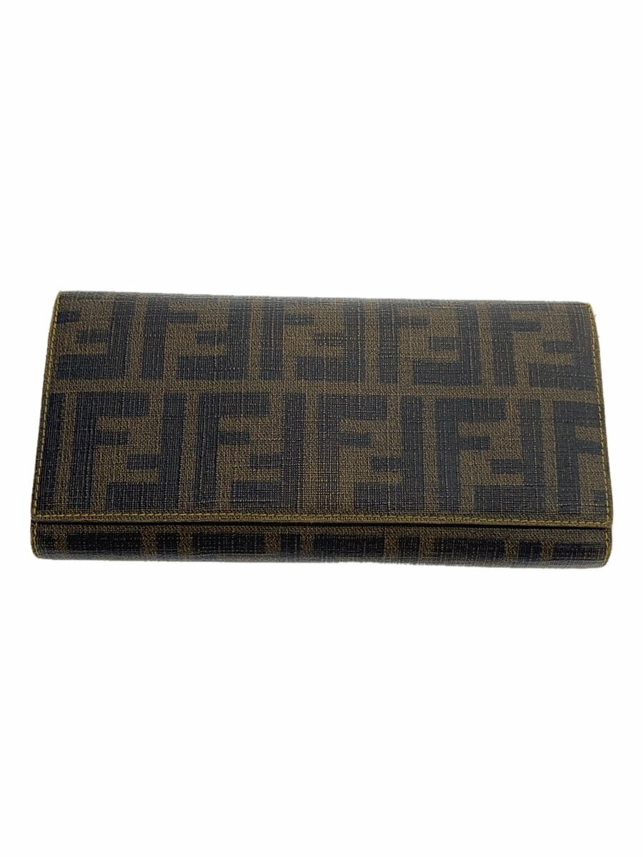 【中古】FENDI◆ズッカ柄/長財布/PVC/BRW/総柄/レディース【服飾雑貨他】