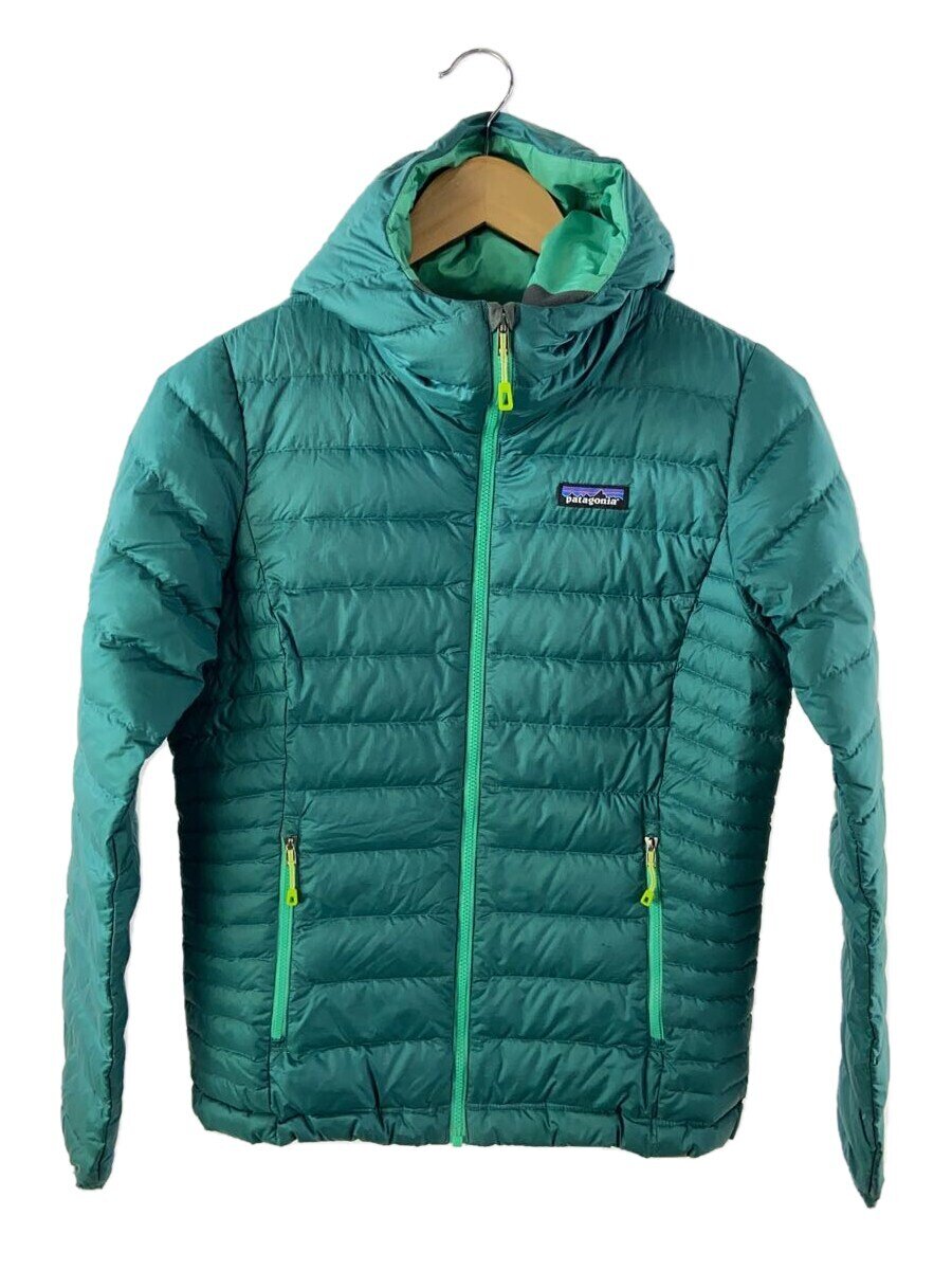 【中古】patagonia◆ダウンジャケット/S/ポリエステル/GRN/無地/84711FA15【レディースウェア】