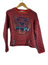 【中古】KENZO◆スウェット/S/コットン/RED/総柄【レディースウェア】