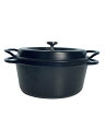 【中古】Vermicular◆鍋/容量:3.5L/サイズ:22cm/BLK/Oven pot round/無水調理鍋【キッチン用品】