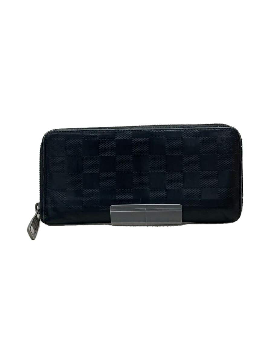 【中古】LOUIS VUITTON◆ジッピー・ウォレット・ヴェルティカル_ダミエ・アンフィニ_BRW/レザー/BLK/メンズ【服飾雑貨他】