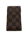 【中古】LOUIS VUITTON◆エテュイ・シガレット_ダミエ・エベヌ_BRW/--/BRW/総柄/メンズ【服飾雑貨他】