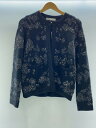 【中古】ZARA◆メタリックスレッド&スパンコールディテ/カーディガン(厚手)/M/BLK/2142/182/800【レディースウェア】