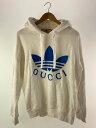 【中古】GUCCI◆×adidas/トレフォイルロゴ/パーカー/XS/コットン/WHT/702607 XJEDA【メンズウェア】
