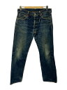 【中古】EVISU◆ボタンフライ/赤耳/NO.2/ストレートパンツ/33/デニム/IDG/2000//【メンズウェア】