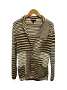【中古】LARDINI◆カーディガン(薄手)/XS/コットン/BEG/ボーダー【メンズウェア】(4)