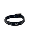 【中古】VALENTINO◆ブレスレット/レザー/BLK/レディース【服飾雑貨他】