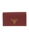 【中古】PRADA◆SAFFIANO METAL/カードケース/名刺入れ/牛革/レッド/レディース/1MC122/【服飾雑貨他】