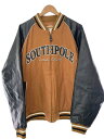 【中古】SOUTH POLE◆00s/ラグランスリーブ/レザースタジャン/レザー×ウール/size:XL/レザー/CML/無地【メンズウェア】