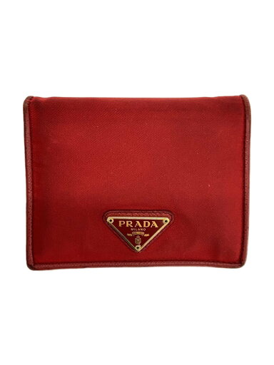 【中古】PRADA◆2つ折り財布/ナイロン/RED/無地/レディース【服飾雑貨他】 【中古】PRADA◆2つ折り財布/ナイロン/RED/無地/レディース【服飾雑貨他】