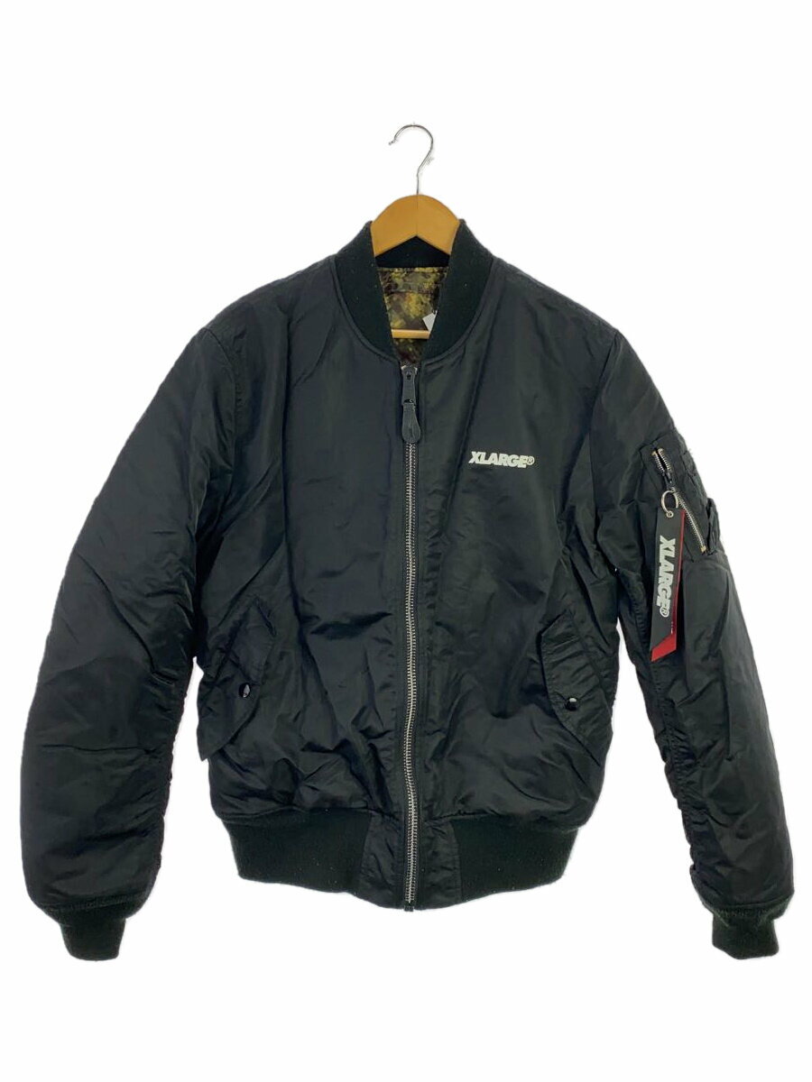 【中古】X-LARGE◆フライトジャケット/M/ナイロン/BLK/無地/01173509【メンズウェア】