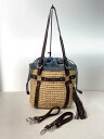 【中古】DIESEL◆トートバッグ/カゴバック/BEG/無地/ディーゼル/ベージュ/2WAY【バッグ】