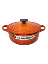 【中古】LE CREUSET◆COCOTTERONDE(ココットロンド) 鍋/サイズ:18cm/ORN【キッチン用品】