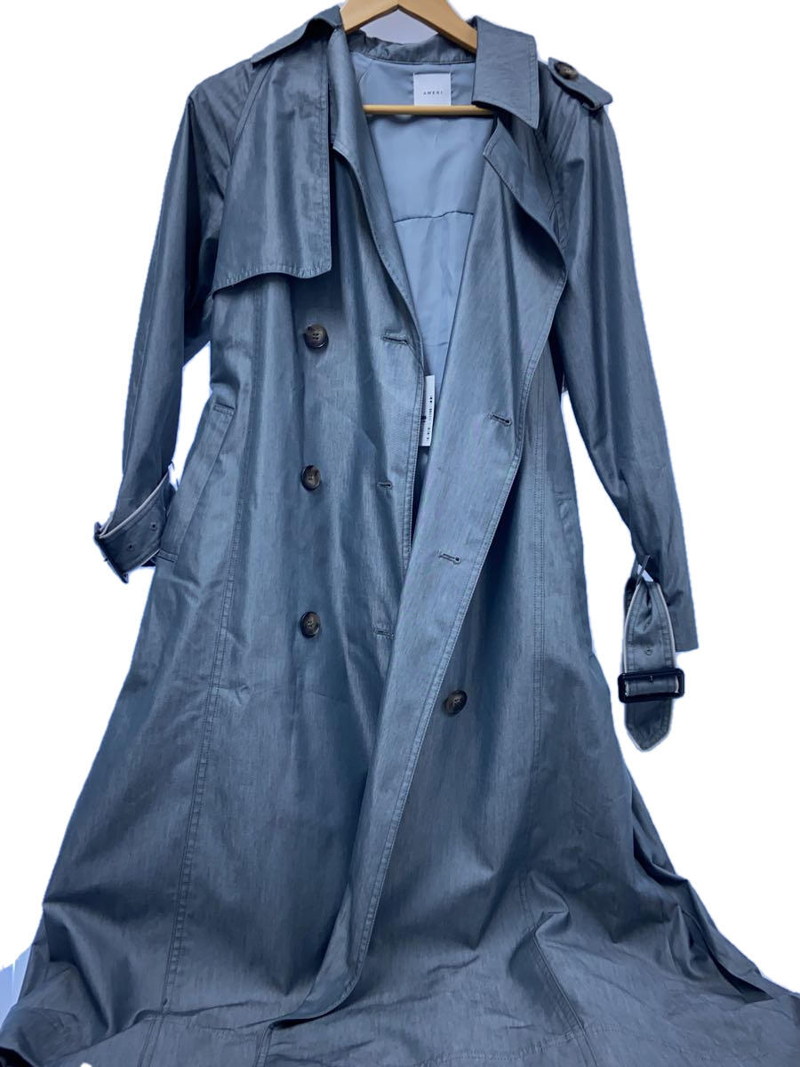 楽天2nd STREET 楽天市場店【中古】AMERI◆VARIOUS BACK PLEATS TRENCH/トレンチコート/--/コットン/BLU/0191740031【レディースウェア】