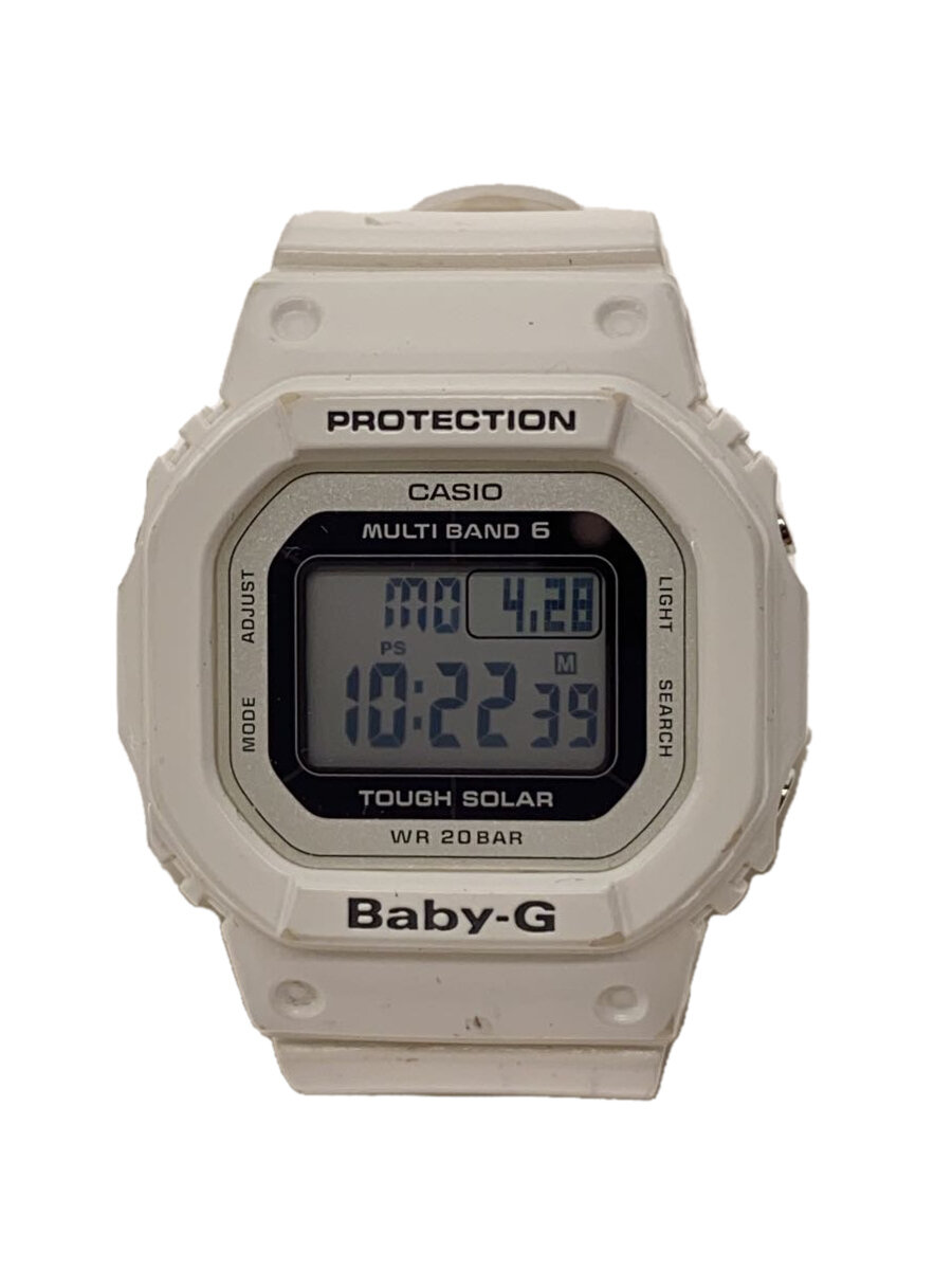 【中古】CASIO◆ソーラー腕時計_BABY-G/デジタル/ラバー/ブラック/ホワイト/BGD-5650-7JF/【服飾雑貨他】