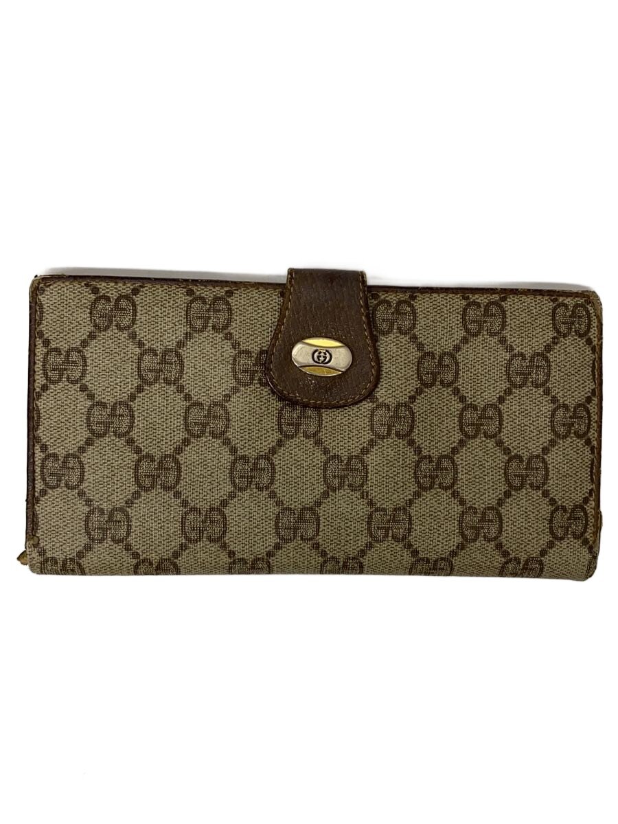 【中古】GUCCI◆長財布/レザー/BRW/総�