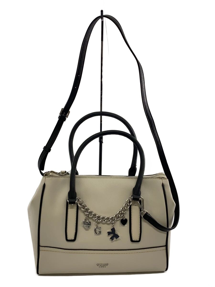Guess - 【中古】GUESS◆ハンドバッグ/フェイクファー/BEG/無地【バッグ】