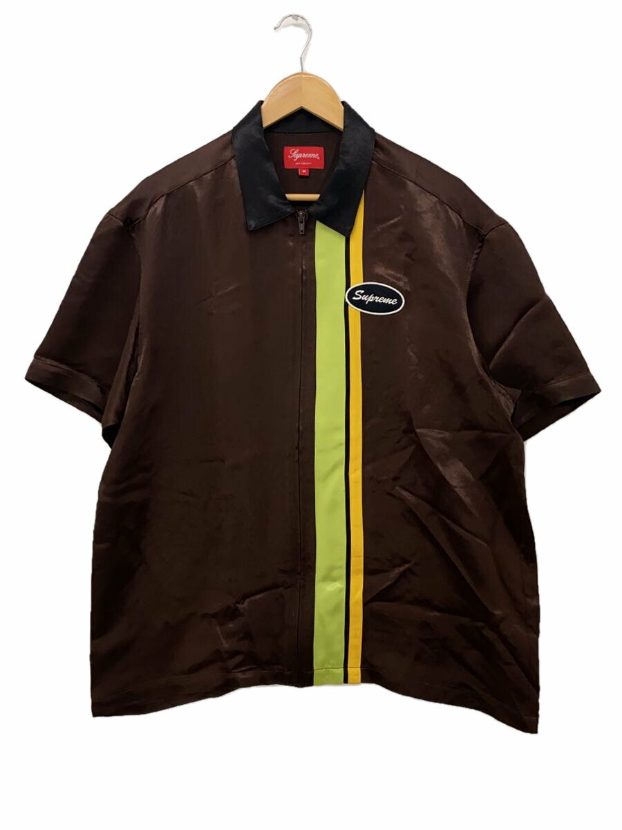 【中古】Supreme◆23SS/Satin Zip Up S/S Work Shirt/半袖シャツ/M/--/BRW【メンズウェア】