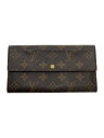 【中古】LOUIS VUITTON◆ポルト・トレゾール・インターナショナル_モノグラム・キャンバス_BRW/PVC/BRW/メンズ//【服飾雑貨他】