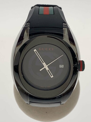 【中古】GUCCI◆クォーツ腕時計/アナログ/BLK/BLK/YA137107A【服飾雑貨他】 【中古】GUCCI◆クォーツ腕時計/アナログ/BLK/BLK/YA137107A【服飾雑貨他】