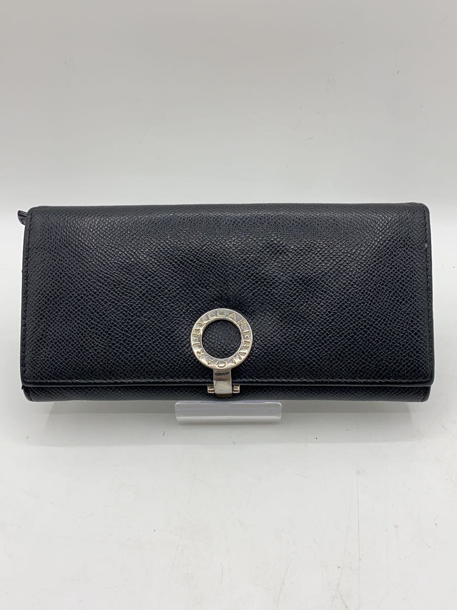 【中古】BVLGARI◆長財布/レザー/BLK/メンズ【服飾雑貨他】