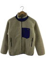 【中古】patagonia◆ジャケット/XL/ポリエステル/BEG/無地/65625【キッズ】