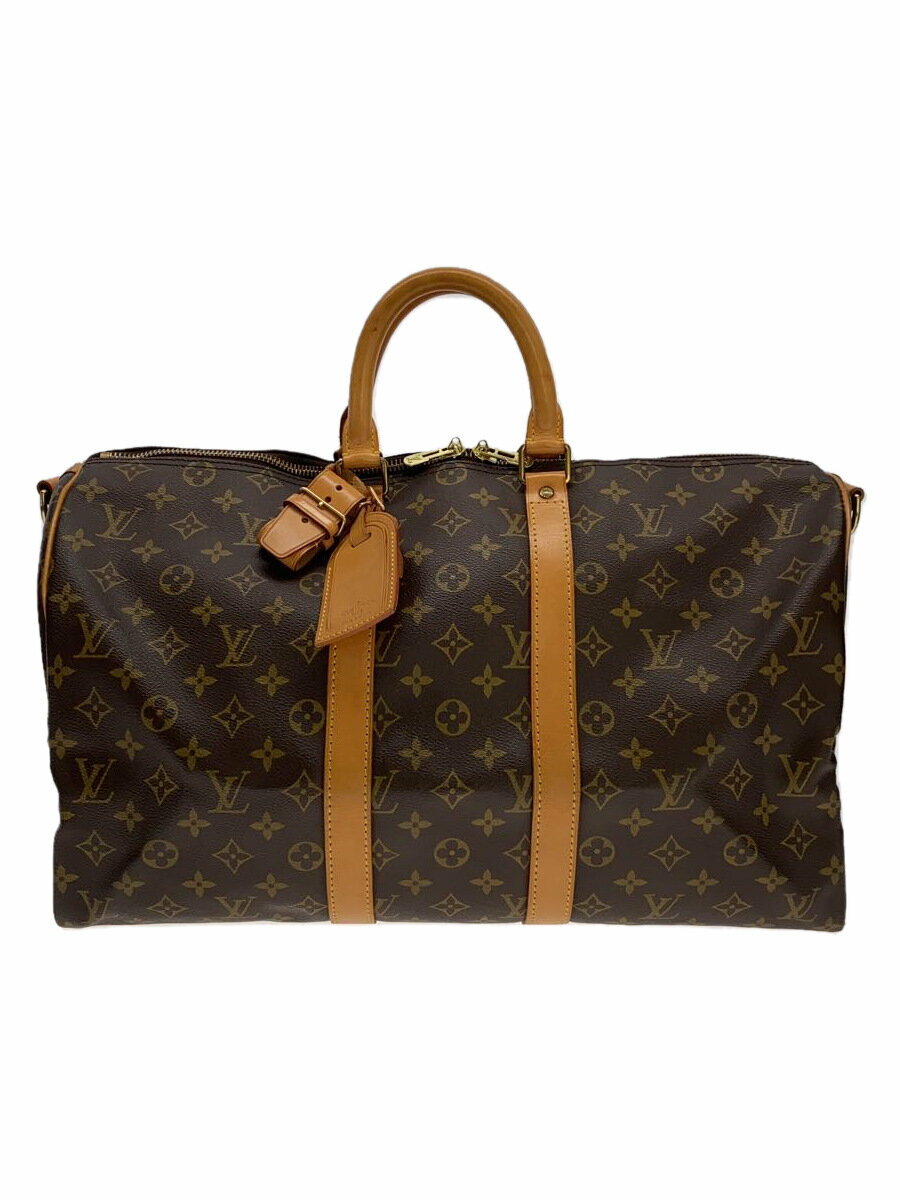 【中古】LOUIS VUITTON◆キーポル・バンドリエール45_モノグラム・キャンバス_BRW/PVC/BRW【バッグ】
