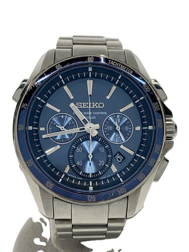 【中古】SEIKO◆ソーラー腕時計/アナログ/チタン/BLU/SLV/SS/8B82-0AN0【服飾雑貨他】 【中古】SEIKO◆ソーラー腕時計/アナログ/チタン/BLU/SLV/SS/8B82-0AN0【服飾雑貨他】