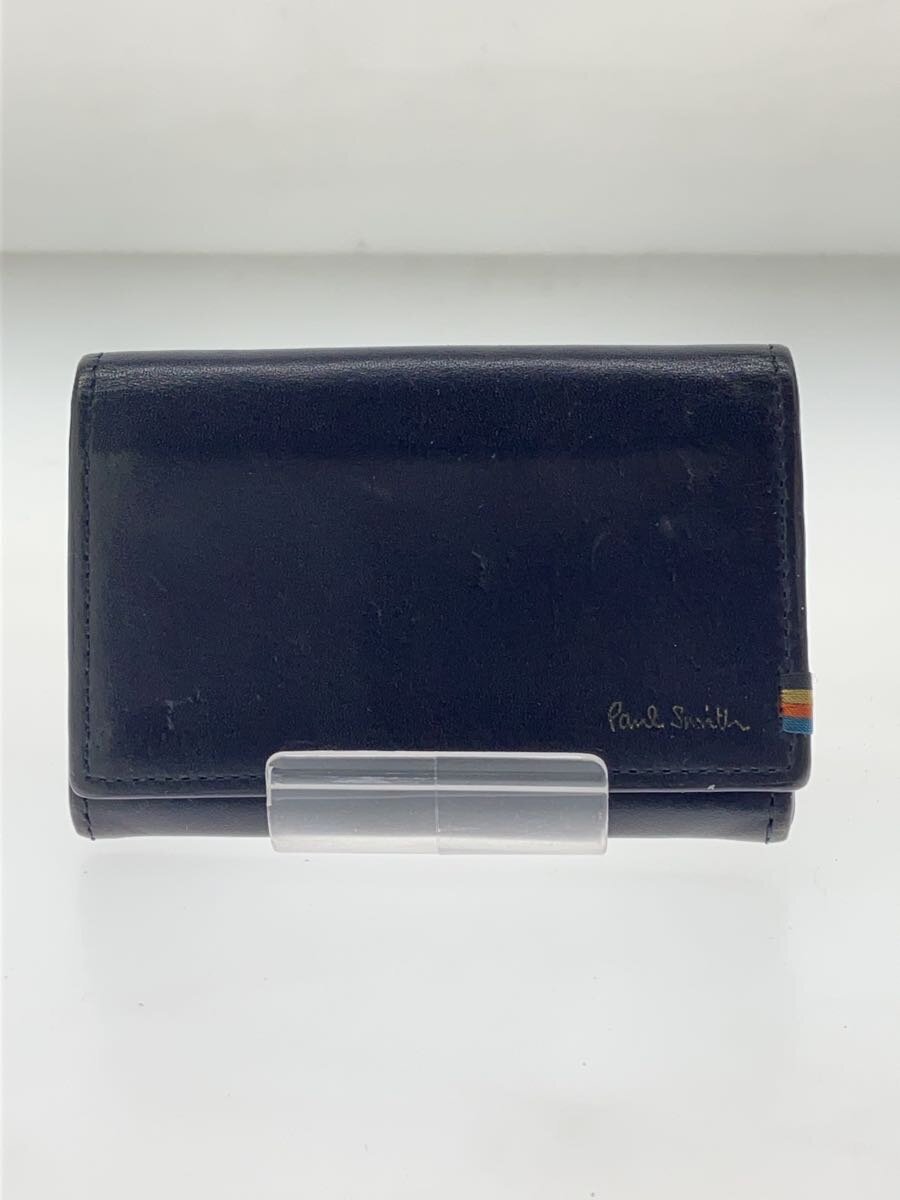 【中古】Paul Smith◆カードケース/レザー/BLK/無地/メンズ【服飾雑貨他】