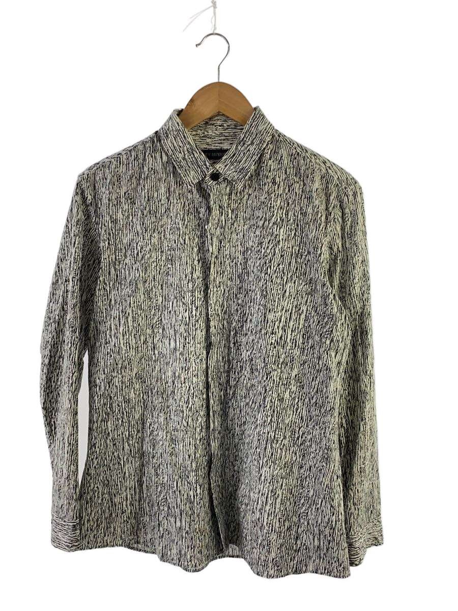 Rakuten - 【中古】ISSEY MIYAKE MEN◆2015/長袖シャツ/2/コットン/WHT/総柄/ME53FJ011【メンズウェア】