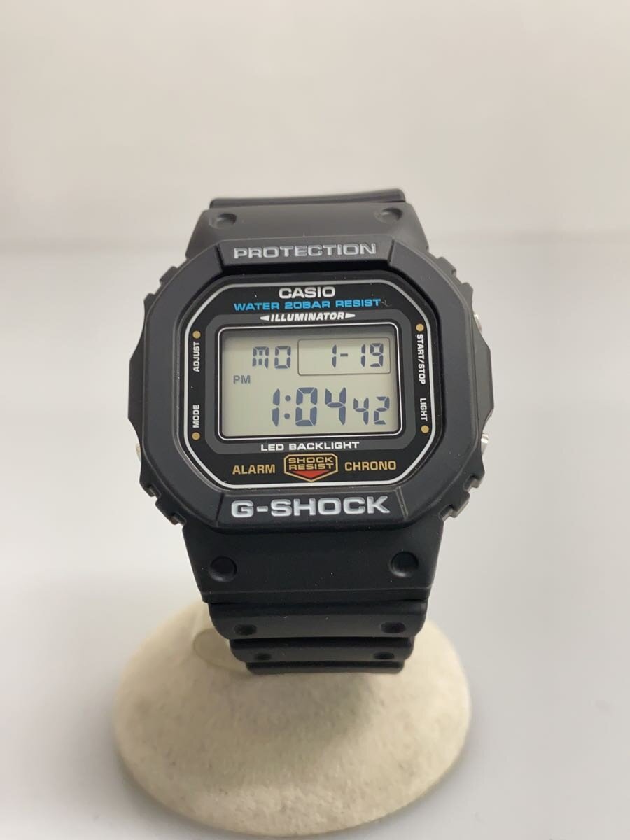 【中古】CASIO◆クォーツ腕時計_G-SHOCK/アナログ/ラバー/BLK/BLK/SS/? NULL ?【服飾雑貨他】