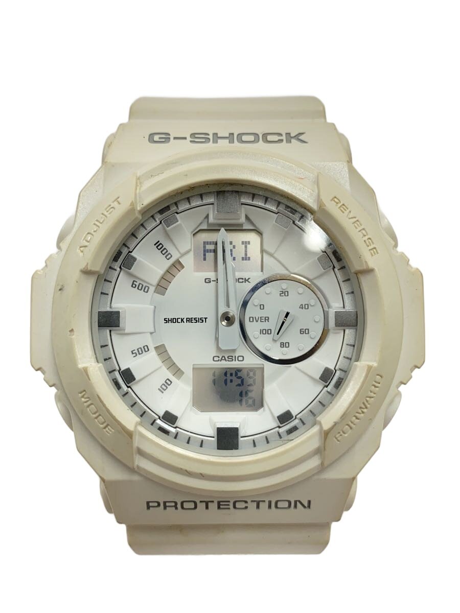 【中古】CASIO◆クォーツ腕時計・G-SHOCK/デジアナ/WHT【服飾雑貨他】