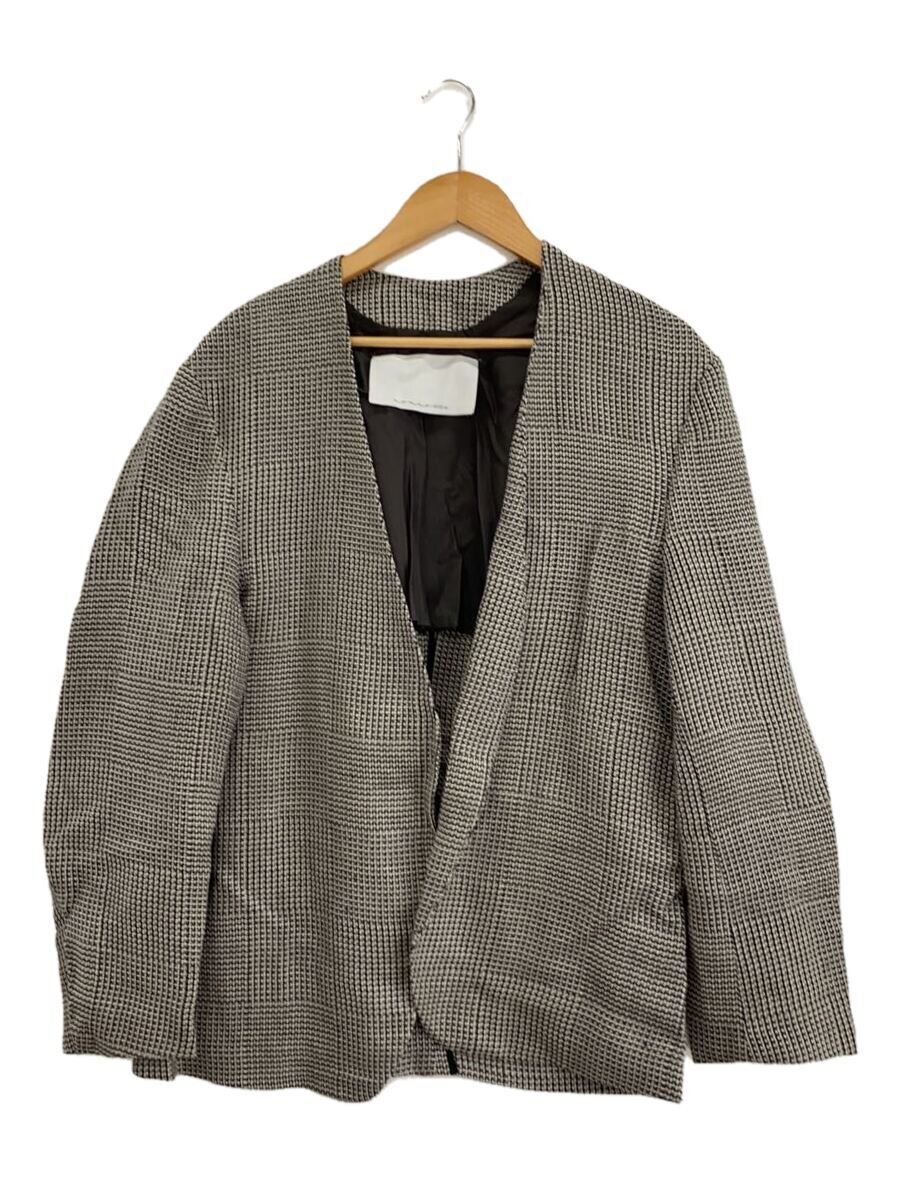 Other - 【中古】nonnotte◆25SSS/NO COLLAR JACKETテーラードジャケット/4/コットン/GRY/総柄/N-25S-086//【メンズウェア】