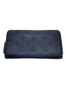 【中古】LOUIS VUITTON◆ジッピー・ウォレット_マヒナ_BLK/牛革/BLK/メンズ【服飾雑貨他】