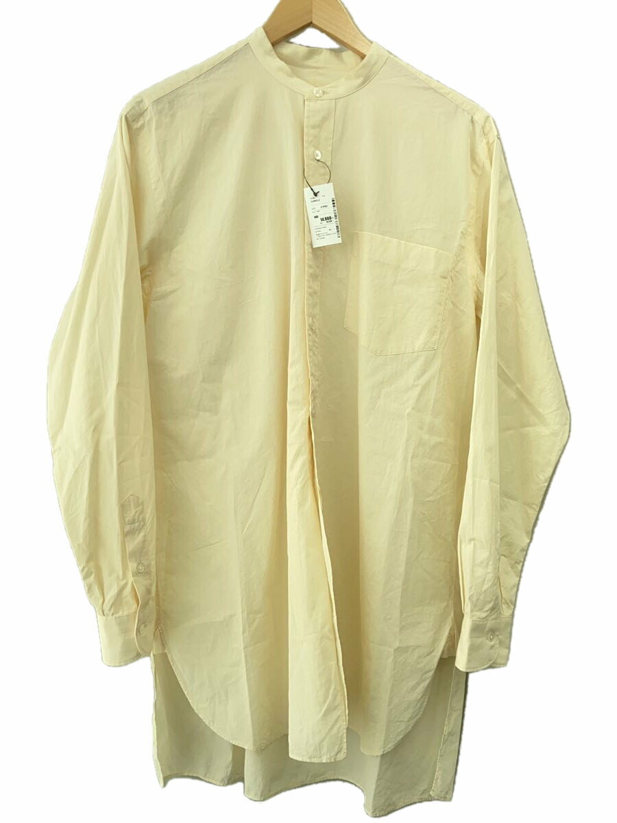 【中古】COMOLI◆長袖シャツ/2/コットン/ベージュ/バンドカラー【メンズウェア】