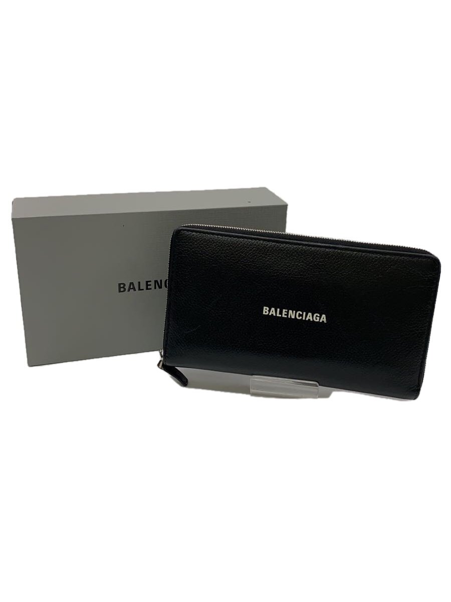 【中古】BALENCIAGA◆長財布/レザー/BLK/レディース/594317【服飾雑貨他】
